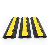 VEVOR Cable Protector 3 Packs 2 Channels 101 x 25 x 5 cm Cable Cover for Cables Commercial TPR with Modular Design for Car Parks, Warehouses