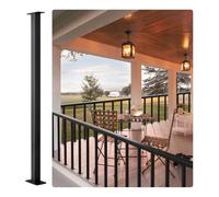 VEVOR Cable Railing Post, 36" x 1.5" x 1.5" Steel Level Deck Railing Post Without Holes, SUS304 Stainless Steel Cable Rail Post, Stair Handrail Post for DIY, 1-Pack, Black
