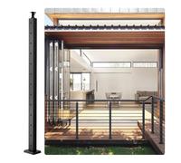VEVOR Cable Railing Post, 42" x 1" x 2" Steel Horizontal Hole Deck Railing Post, 13 Pre-Drilled Holes, SUS304 Stainless Steel Cable Rail Post with Horizontal and Curved Bracket, LGZH106.72.55CQ93V0