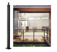 VEVOR Cable Railing Post, 42" x 2" x 2" Steel Horizontal Hole Deck Railing Post, 13 Pre-Drilled Holes, SUS304 Stainless Steel Cable Rail Post with Horizontal and Curved Bracket, LGZHYK106.7555CQAV0