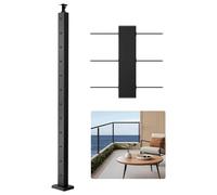 VEVOR Cable Railing Post, 42x2x2 Inch Level Deck Stair Posts, 1-Pack Stainless Steel Cable Handrail Post, Pre-Drilled Pickets with Mounting Bracket Stair Railing Kit, Black, 1JZLGZXHS106AWJO6001V0