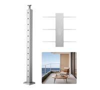 VEVOR Cable Railing Post, 42x2x2 Inch Level Deck Stair Posts, 1-Pack Stainless Steel Cable Handrail Post, Pre-Drilled Pickets with Mounting Bracket Stair Railing Kit, Silver, 1JZLGZXYS1061EF8W001V0