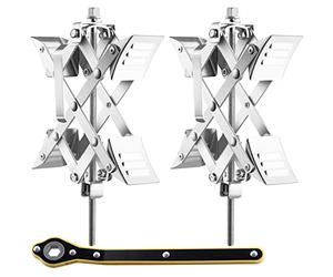 VEVOR Camper Wheel Chock Stabilizer, X-shaped RV Stabilizer Wheel Chock, Fit for 1.5" to 10" Tire Space, 2 Sets of Wheel Chocks with Ratchet Wrench and Storage Bag for Campers Travel Trailers Trucks