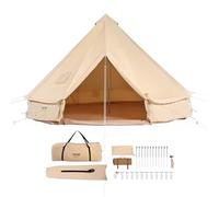 VEVOR Canvas Bell Tent, 4 Seasons 4 m/13.12 ft Yurt Tent, Canvas for Camping with Stove Jack, Breathable Holds up to 6 People, Family Camping Outdoor Hunting Party