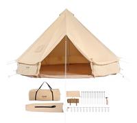 VEVOR Canvas Bell Tent, 4 Seasons 6 m/19.68 ft, for Camping with Stove Jack, Breathable Tent Holds up to 10 People, Family Camping Outdoor Hunting Party