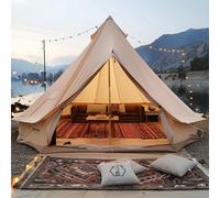 VEVOR Canvas Bell Tent, 4 Seasons 6 m/19.68 ft Yurt Tent, Canvas for Camping with Stove Jack, Breathable Holds up to 10 People, Family Camping Outdoor Hunting Party