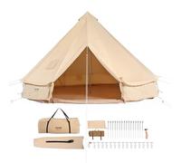 VEVOR Canvas Bell Tent, 4 Seasons 7 m/22.97 ft Yurt, Canvas for Camping with Stove Jack, Breathable Holds up to 12 People, Family Camping Outdoor Hunting Party