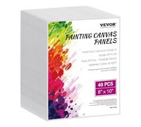 VEVOR Canvas Boards for Painting, 8 x 10 Inch White Canvases for Painting, 40 Pack Painting Canvas Panels for Sketching, Acrylic and Oil Painting, Watercolor, Paint Canvas for Kids and Professionals