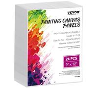 VEVOR Canvas Boards for Painting, 9 x 12 Inch White Canvases for Painting, 24 Pack Painting Canvas Panels for Sketching, Acrylic and Oil Painting, Watercolor, Paint Canvas for Kids and Professionals