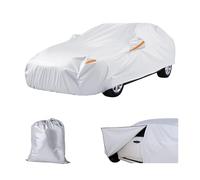 VEVOR Car Cover, Car Cover Waterproof for Full Size European Sedan Cars Models, Custom-fit All Weather Sun Rain Wind Dust Snow Protection Full Exterior Covers with Door Zipper & Cotton Lining, Silver