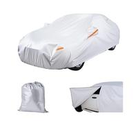 VEVOR Car Cover, Car Cover Waterproof for Mid Size European Sedan Cars Models, Custom-fit All Weather Sun Rain Wind Dust Snow Protection Full Exterior Covers with Door Zipper and Cotton Lining, Silver