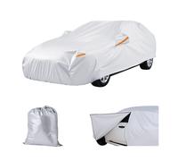 VEVOR Car Cover, Car Cover Waterproof for Full Size European Sedan Cars Models, Custom-fit All Weather Sun Rain Wind Dust Snow Protection Full Exterior Covers with Door Zipper & Cotton Lining, Silver