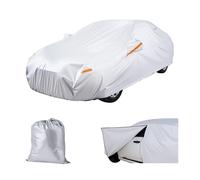 VEVOR Car Cover, Car Cover Waterproof for Mid Size European Sedan Cars Models, Custom-fit All Weather Sun Rain Wind Dust Snow Protection Full Exterior Covers with Door Zipper and Cotton Lining, Silver