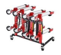 VEVOR Car Jack Rack Storage Rack with 360° Rotating Wheels, Trolley Jack Stand with Hydraulic Ratchet, Storage Rack with Trolley Jack Stand Holder, Capacity for 4 Jacks