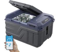 VEVOR Car Refrigerator, 12 Volt Car Refrigerator Fridge, 9.5QT Single Zone Portable Freezer, -4℉-68℉ Adjustable Range, 12/24V DC and 100-240V AC Compressor Cooler for Outdoor, Camping, RV