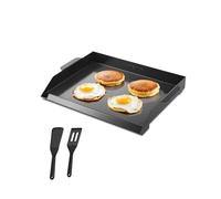 VEVOR Carbon Steel Griddle, 22x16 inch Universal Flat Top Rectangular Plate, Gas Grill Griddle for BBQ Grill, Teppanyaki, Portable Family Cookware, for Camping Tailgating Party, Black