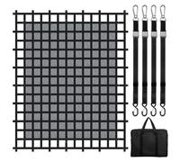 VEVOR Cargo Net, 120 in x 105 in, Heavy Duty Truck Cargo Net for Truck Bed, 4 Adjustable Straps with Carabiners & S-Hooks, Wear-resistant & Weather-proof, Suitable for Pickup, Truck, Jeep, SUV, Boat