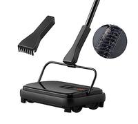 VEVOR Carpet Sweeper, 7.87 in Sweeping Paths, Floor Sweeper Manual Non Electric, 300 ml Dustbin Capacity with Comb for Home Office Rugs Hardwood Surfa