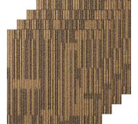 VEVOR Carpet Tile Floor 12pcs Squares w/Padding Attached 20"x 20"Mixed Brown