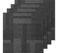 VEVOR DC126-04 Reusable 24"x 24" Squares Attached, Soft Padded Carpet Tiles, Easy Install DIY for Bedroom Living Room (24Tiles, Mixed Gray)