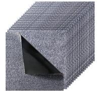 VEVOR Carpet Tiles 457x457 mm, 10 Pack Peel and Stick Carpet Square Rug, Self Adhesive Commercial Floor Soft Padded for Seamless Cover 2.1㎡, Easy DIY Replacement for Living Room Office, Gray