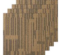 VEVOR Carpet Tiles Reusable, 20"x 20"Carpet Squares with Padding Attached, Soft Padded Carpet Tiles, Easy Install DIY for Bedroom Living Room (12Tiles, Mixed Brown)