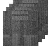 VEVOR DC126-04 Reusable 24"x 24" Squares Attached, Soft Padded Carpet Tiles, Easy Install DIY for Bedroom Living Room (24Tiles, Mixed Gray)