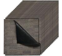 VEVOR Carpet Tiles Reusable 610x610 mm, 24 PCS Modular Carpet Square Rug, Commercial Floor Soft Padded for Seamless Cover 8.9㎡, Easy DIY Replacement for Living Room Bedroom Indoor, Gray & Brown