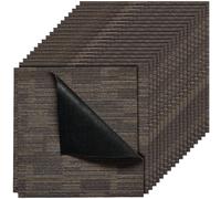 VEVOR Carpet Tiles Reusable 610x610 mm, 24 PCS Modular Carpet Square Rug, Commercial Floor Soft Padded for Seamless Cover 8.9㎡, Easy DIY Replacement for Living Room Bedroom Indoor, Gray & Brown
