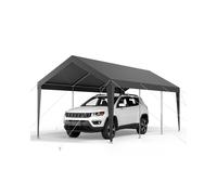 VEVOR Carport, 10 x 20 FT Outdoor Car Canopy, Potable Carport, Heavy Duty Galvanized Car Shelter, UV-Resistant & Water-Resistant, All-Season Protection, Storage Shed for Car Boat Motorcycle Grey