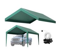 VEVOR Carport Replacement Canopy, 10 x 20 ft Potable Garage Tent Top Tarp, UV-Resistant & Waterproof Car Shelter Tarp, Heavy Duty Car Port Cover with Ball Buggees, Dark Green, Frame Not Included