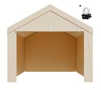 Vevor Carport Replacement Canopy, 10 X 20 Ft Potable Garage Tent Top Tarp With Sidewalls, Uv-Resistant & Waterproof