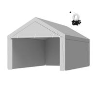 VEVOR Carport Replacement Canopy, 13 x 20 ft Potable Garage Tent Top Tarp with Sidewalls, UV-Resistant & Waterproof, Heavy Duty Car Shelter Tarp with Ball Buggees, Grey, Frame Not Included