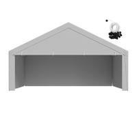 VEVOR Carport Replacement Canopy, 20 x 20 ft Potable Garage Tent Top Tarp with Sidewalls, UV-Resistant & Waterproof, Heavy Duty Car Shelter Tarp with Ball Buggees, Grey, Frame Not Included