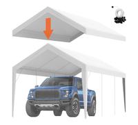 VEVOR Carport Replacement Canopy Car Shelter Tent Cover 10 x 20 ft White