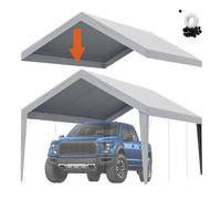 VEVOR Carport Replacement Canopy Car Shelter Tent Cover 12 x 20 ft Grey