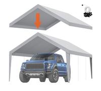 VEVOR Carport Replacement Canopy Cover 13 x 20 ft, Garage Top Tent Shelter Tarp Heavy-Duty Waterproof & UV Protected, Easy Installation with Ball Bung