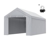 VEVOR Carport Replacement Canopy Cover Top + Side Wall 10 x 20 ft, Garage Tent Shelter Tarp Heavy-Duty Waterproof & UV Protected, Easy Installation with Ball Bungees,Grey (Frame Not Included)