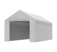 VEVOR Carport Replacement Canopy Cover Top + Side Wall 10 x 20 ft, Garage Tent Shelter Tarp Heavy-Duty Waterproof & UV Protected, Easy Installation with Ball Bungees,Grey (Frame Not Included)
