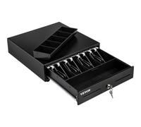 VEVOR Cash Register Drawer, 33 cm 2 Unlocking Ways, Fully Removable Design with 4 Bill 5 Coin Cash Tray, 2 Keys Included, Compact Size Cash Registers