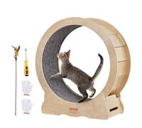 VEVOR Cat Exercise Wheel - 29.5 inch Indoor Treadmill With Detachable Carpet and Teaser for Running/Walking/Training, Suitable for Most Cats