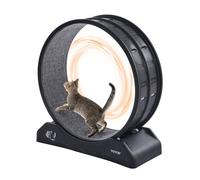 VEVOR Cat Exercise Wheel, 31.5 in, Large Running Wheel With Secure Brake & Carpeted Runway, Quiet Operation Treadmill, Indoor Exerciser for Pets Weight Loss & Health Black
