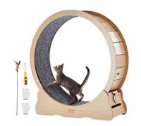 VEVOR Cat Exercise Wheel, 43.3" Large Cat Treadmill Wheel for Indoor Cats, Cat Running Wheel with Detachable Carpet & Cat Teaser for Running/Walking/Training, Suitable for Most Cats Yellow