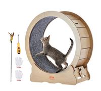 VEVOR Cat Exercise Wheel, Large Cat Treadmill Wheel for Indoor Cats, 29.5 inch Cat Running Wheel with Detachable Carpet and Cat Teaser for Running/Walking/Training, Suitable for Most Cats