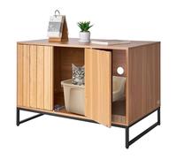 VEVOR Cat Litter Box Enclosure Furniture, 80 cm Hidden Litter Box Cabinet with Scratch Pad & Storage, Waterproof Washroom End Table Cat House, Fit Most of Litterbox, for Bedroom Living Room