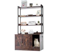 VEVOR Cat Litter Box Enclosure Wooden Litter Box Furniture Hidden with 3 Shelves