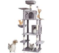 VEVOR Cat Tree for Indoor Cats, 68.5" Cat Tower with 2 Cat Condos, Sisal Scratching Post, Hammock, Top Perch, Jumping Platforms, Large Cat Furniture Activity Center with Hang Ball, Light Grey