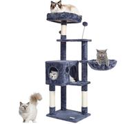 VEVOR Cat Tree for Indoor, 45.2" Cat Tower with Condo, Sisal Scratching Post, Hammock, Top Perch, Jumping Platforms, Large House with Hang Ball, Furniture Activity Center, Dark Grey