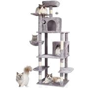 VEVOR Cat Tree for Indoor Cats, 68.5" Cat Tower with 2 Cat Condos, Sisal Scratching Post, Hammock, Top Perch, Jumping Platforms, Large Cat Furniture Activity Center with Hang Ball, Light Grey