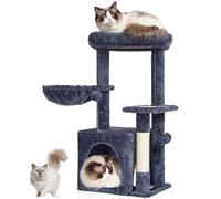 VEVOR Cat Tower - 31.4" Activity Center with Cat Condo, Sisal Scratching Post, Hammock, Top Perch, Jumping Platform, Dark Grey